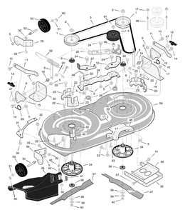 Mower Housing Diagram and Parts List for 425005X8B 2004 Briggs and Stratton Lawn Tractor